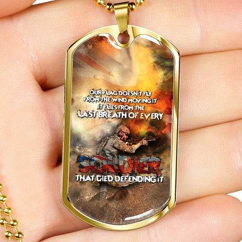 SOLDIER 'S LAST BREATH DOG TAG STYLE GOLD/SILVER NECKLACE