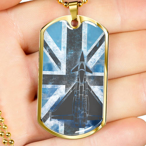 ROYAL AIR FORCE DOG TAG STYLE GOLD/SILVER NECKLACE