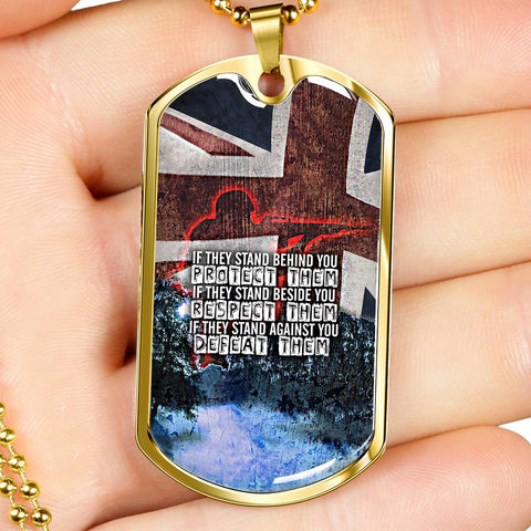 BEING A SOLDIER DOG TAG STYLE GOLD/SILVER NECKLACE