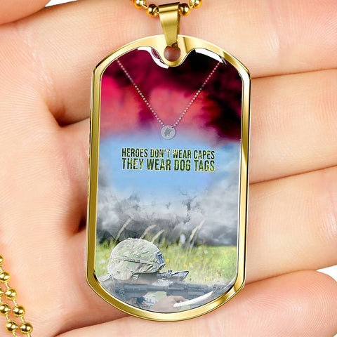 SOLDIER WEAR DOG TAG  DOG TAG STYLE GOLD/SILVER NECKLACE