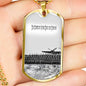 TO STRIVE AND NOT TO YIELD DOG TAG STYLE GOLD/SILVER NECKLACE