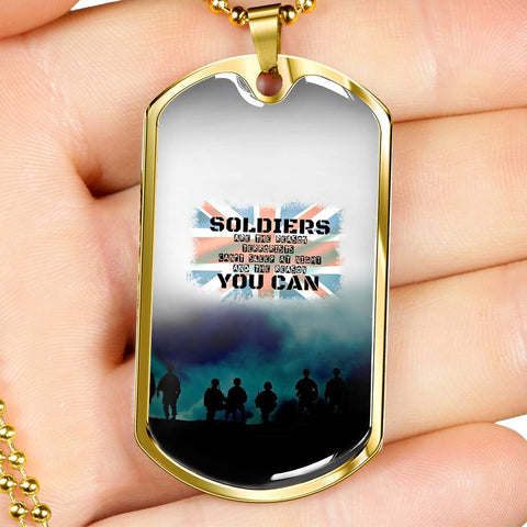 SOLDIER PRIDE DOG TAG STYLE GOLD/SILVER NECKLACE