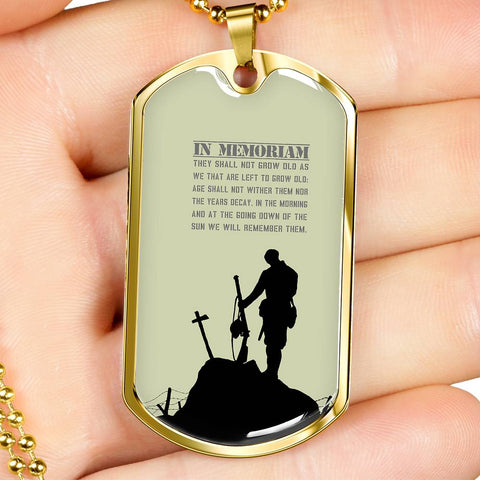 IN MEMORIAM DOG TAG STYLE GOLD/SILVER NECKLACE