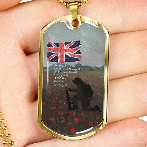 THE LAST BREATH DOG TAG STYLE GOLD/SILVER NECKLACE