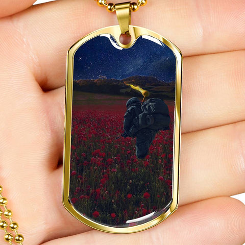 TORCH DOG TAG STYLE GOLD/SILVER NECKLACE