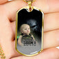 BORN AS SOLDIER DOG TAG STYLE GOLD/SILVER NECKLACE