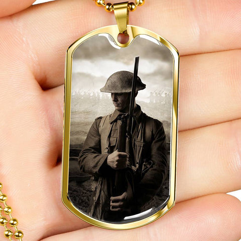 TOMMY DOG TAG STYLE GOLD/SILVER NECKLACE