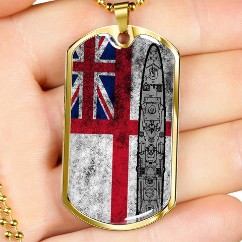 THE WHITE ENSIGN DOG TAG STYLE GOLD/SILVER NECKLACE
