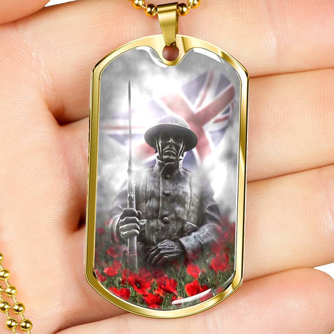 POPPY PRIDE DOG TAG STYLE GOLD/SILVER NECKLACE