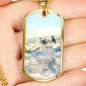 SUPER MARINE SPITFIRE DOG TAG STYLE GOLD/SILVER NECKLACE