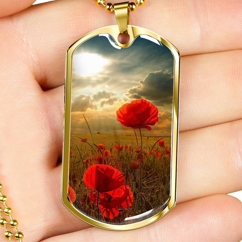 FOR THE FALLEN DOG TAG STYLE GOLD/SILVER NECKLACE