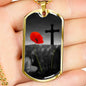 POPPY AND THE CROSS DOG TAG STYLE GOLD/SILVER NECKLACE