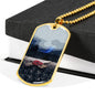 LEFT DOG TAG STYLE GOLD/SILVER NECKLACE