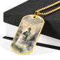GUARDIAN ANGEL DOG TAG STYLE GOLD/SILVER NECKLACE