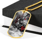 LEST WE FORGET ROYAL NAVY  DOG TAG STYLE GOLD/SILVER NECKLACE