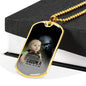 BORN AS SOLDIER DOG TAG STYLE GOLD/SILVER NECKLACE