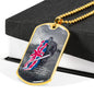 FEAR NO EVIL DOG TAG STYLE GOLD/SILVER NECKLACE