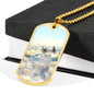 SUPER MARINE SPITFIRE DOG TAG STYLE GOLD/SILVER NECKLACE