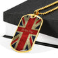 LEST WE FORGET DOG TAG STYLE GOLD/SILVER NECKLACE