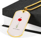 LEST WE FORGET II DOG TAG STYLE GOLD/SILVER NECKLACE