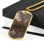 THE SKY WEEPS DOG TAG STYLE GOLD/SILVER NECKLACE