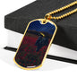 TORCH DOG TAG STYLE GOLD/SILVER NECKLACE