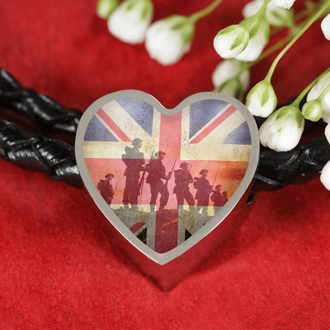 My-Brother Heart Charm - Real Leather Woven Bracelet