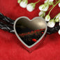 Gloom Heart Charm - Real Leather Woven Bracelet