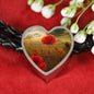 For-The-Fallen Heart Charm - Real Leather Woven Bracelet
