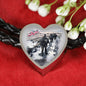 Endless-March Heart Charm - Real Leather Woven Bracelet