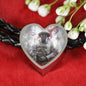 Poppy-Pride Heart Charm - Real Leather Woven Bracelet