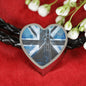 Royal-Airforce Heart Charm - Real Leather Woven Bracelet