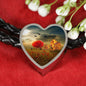 1914 Heart Charm - Real Leather Woven Bracelet