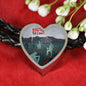 Never-Disrespect Heart Charm - Real Leather Woven Bracelet