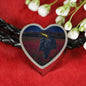 Torch Heart Charm - Real Leather Woven Bracelet