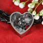Lest-We-Forget-Royal-Navy Heart Charm - Real Leather Woven Bracelet