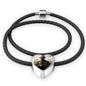 Tommy Heart Charm - Real Leather Woven Bracelet