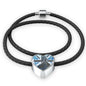 Royal-Airforce Heart Charm - Real Leather Woven Bracelet