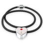 Lest We Forget Heart Charm - Real Leather Woven Bracelet
