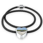 Spitfire Heart Charm - Real Leather Woven Bracelet