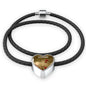 Breathe Heart Charm - Real Leather Woven Bracelet