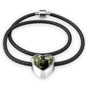 Tommy-In-The-Trenches Heart Charm - Real Leather Woven Bracelet