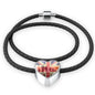 My-Brother Heart Charm - Real Leather Woven Bracelet