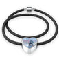 Poppy-Pride-II  Heart Charm - Real Leather Woven Bracelet