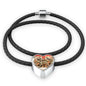 Heroes Heart Charm - Real Leather Woven Bracelet