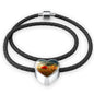 1914 Heart Charm - Real Leather Woven Bracelet