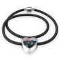 Never-Disrespect Heart Charm - Real Leather Woven Bracelet