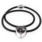 Lest-We-Forget-Royal-Navy Heart Charm - Real Leather Woven Bracelet