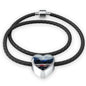Left Heart Charm - Real Leather Woven Bracelet