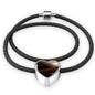 Gloom Heart Charm - Real Leather Woven Bracelet